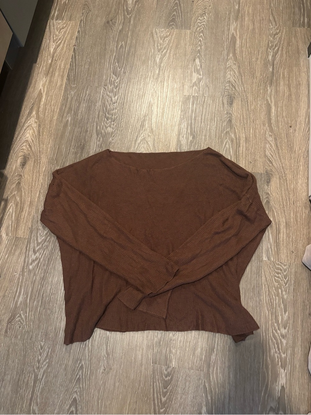 Women's Brown Lightweight Knit Long-Sleeve Top